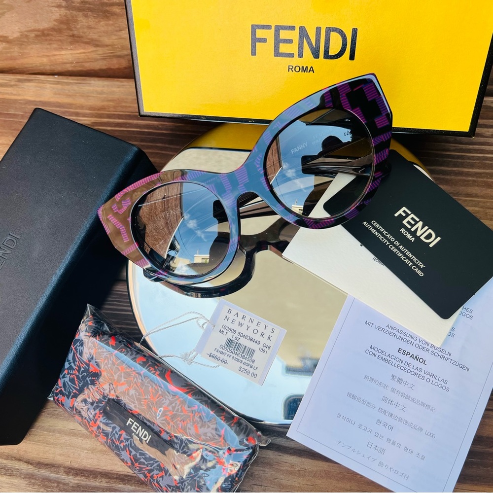 FENDI FANNY FF 0105/S GFBLF 51mm Sunglasses Shades BNIB Brand New - ITALY